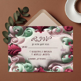 Baroque Elegance Blommigt Motifs Acanthus Swirls OSA Kort