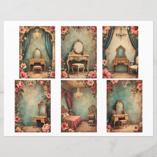 Baroque ephemera cards Scrapbook paper cutouts