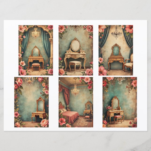 Baroque ephemera cards Scrapbook paper cutouts (Framsida)