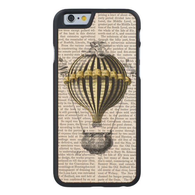 Baroque Fantasy Balloon 3 Carved Wood iPhone Skal (Baksidan)