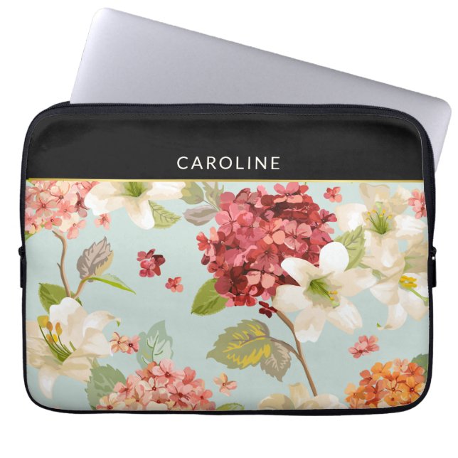 Baroque Floral Grace Trendy Stylish Laptop Fodral (Framsidan)