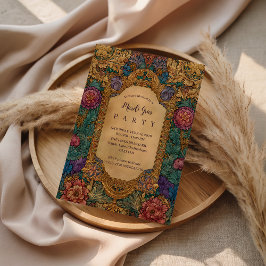 Baroque Floral Mardi Gras Masquerade Inbjudningar