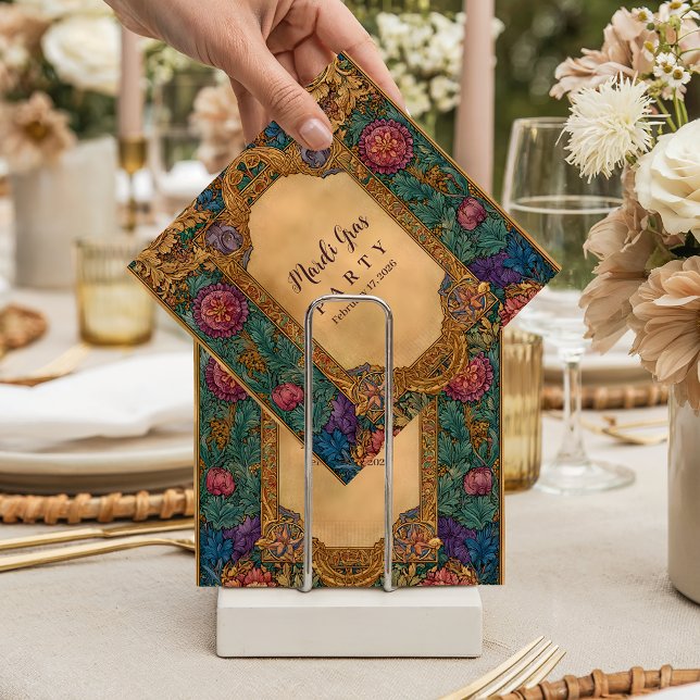 Baroque Floral Mardi Gras Masquerade Pappersservett (Skapare uppladdad)