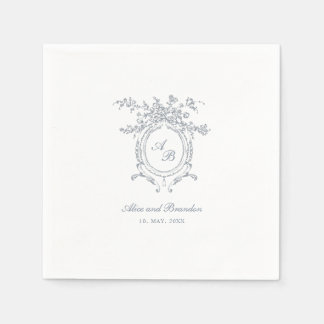 Baroque Floral Ornament Wedding Paper Napkin Pappersservett