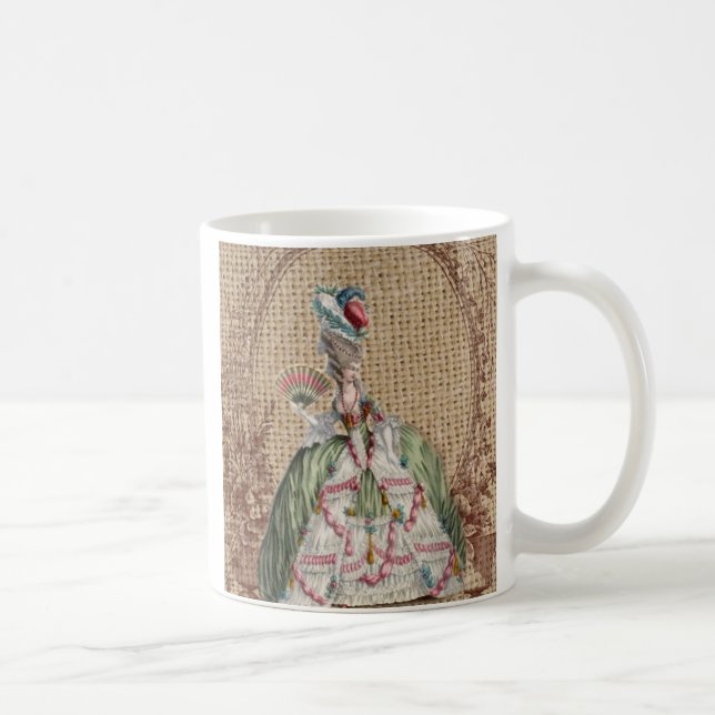 baroque fransk land burlap Marie Antoinette Kaffemugg (Höger)