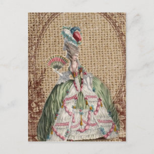 baroque fransk land burlap Marie Antoinette Vykort