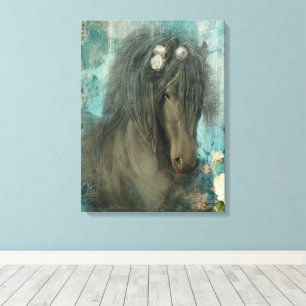 Baroque Friesian - Wrapped Canvas