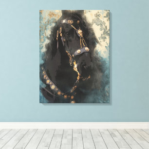 Baroque Friesian - Wrapped Canvas