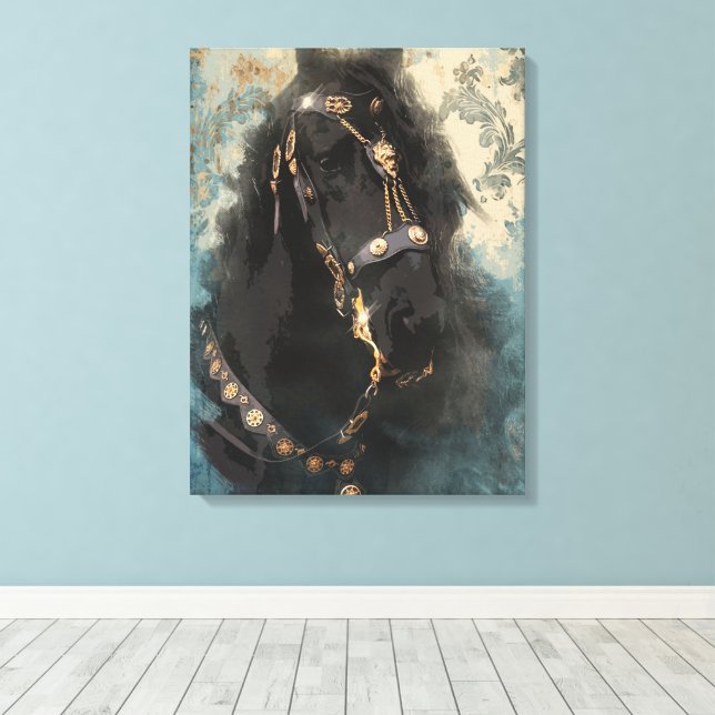 Baroque Friesian - Wrapped Canvas (Insitu (trägolv))