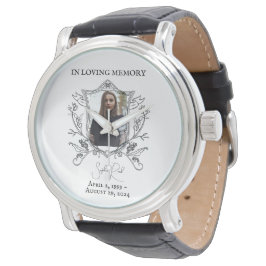 Baroque Funeral Photo WAN Vapensköld Armbandsur