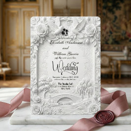 Baroque Garden Romance Wedding Ceremony Inbjudningar