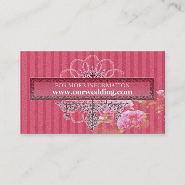 Baroque Glamor bröllopsinbjudan, samling Visitkort (Framsida)