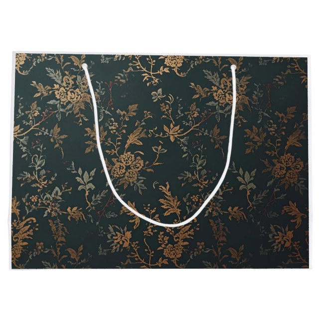 Baroque Gold Floral Gift Bag – Gothic Victorian  (Baksidan)