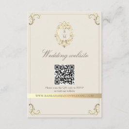 Baroque Gold QR Code Wedding Tilläggskort