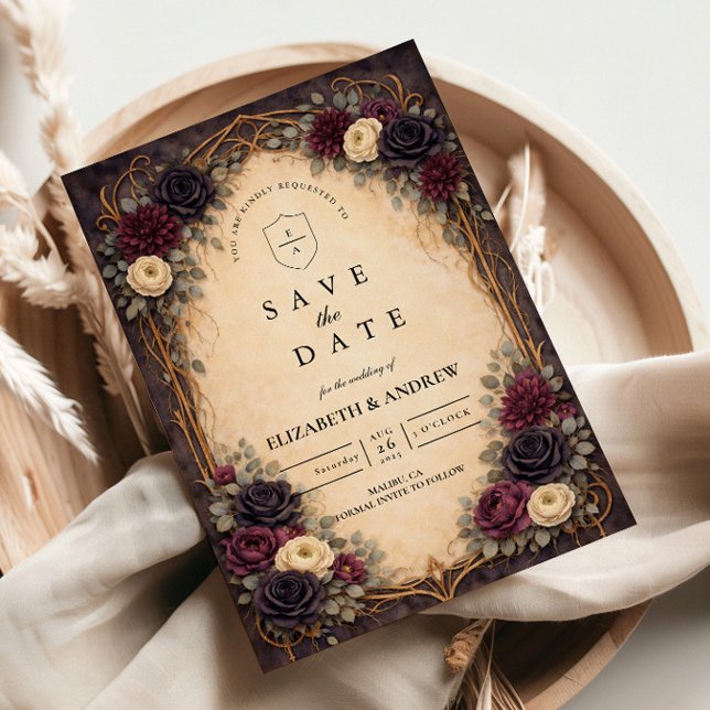Baroque Gothic Floral Wedding Spara Datumet (Skapare uppladdad)