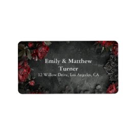 Baroque Gothic Peonies Adressetikett