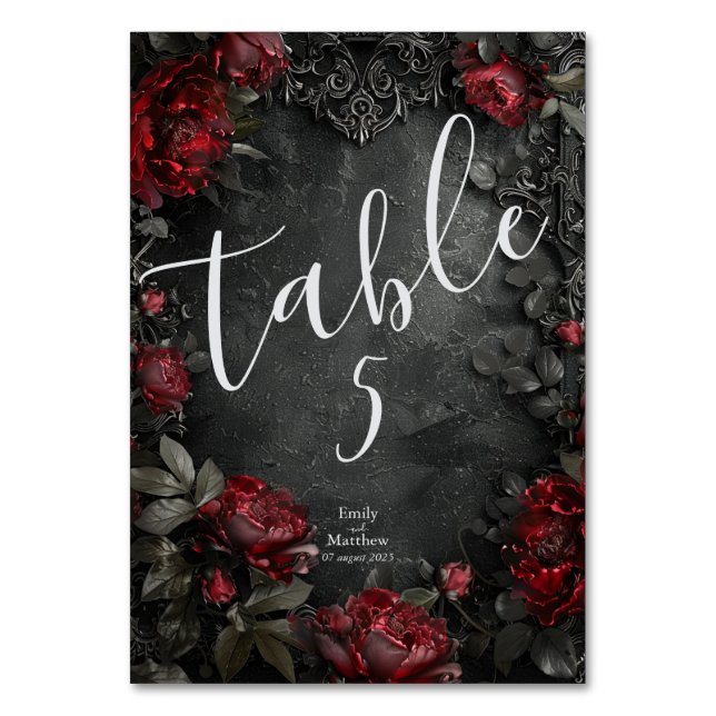 Baroque Gothic Peonies Bordsnummer (Framsidan)