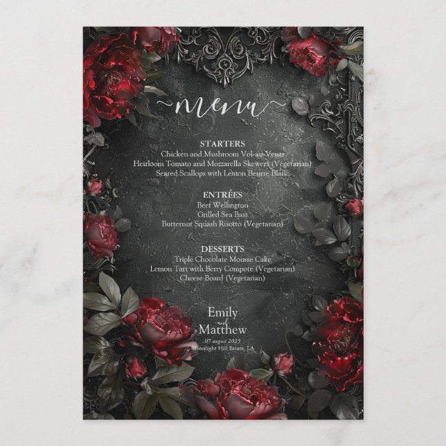 Baroque Gothic Peonies Meny (Framsida)