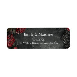 Baroque Gothic Peonies Returadress Etikett