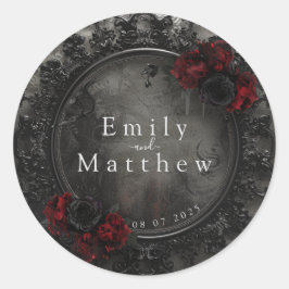 Baroque Gothic Peonies Runt Klistermärke