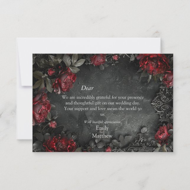 Baroque Gothic Peonies Tack Kort (Framsida)