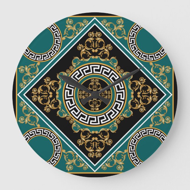 Baroque Guld: Black Elegance Stor Klocka (Framsida)