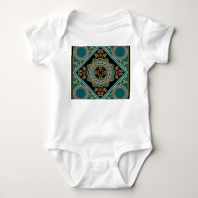 Baroque Guld: Black Elegance T Shirt (Framsida)