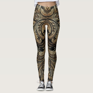Baroque Guld Elegance Luxurious Ornamen Leggings