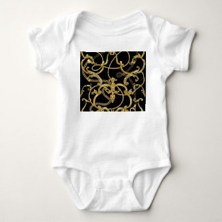 Baroque Guld-kedjor utan sjölösa Mönster T Shirt