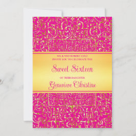 Baroque Guld Ram Quinceanera-inbjudan Inbjudningar