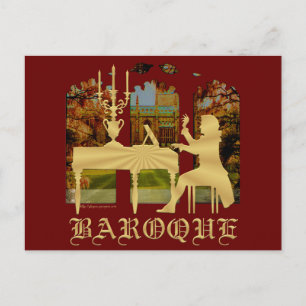 Baroque harpsichord vykort