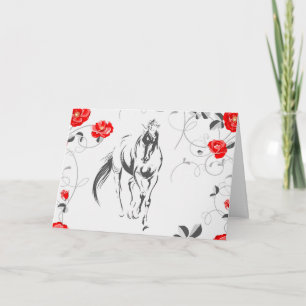 Baroque Horse Greeting Card (tomt) Kort