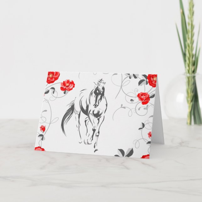 Baroque Horse Greeting Card (tomt) Kort (Framsida)