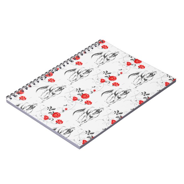 Baroque Horse Photo Notebook Anteckningsbok (Vänstra Sidan)