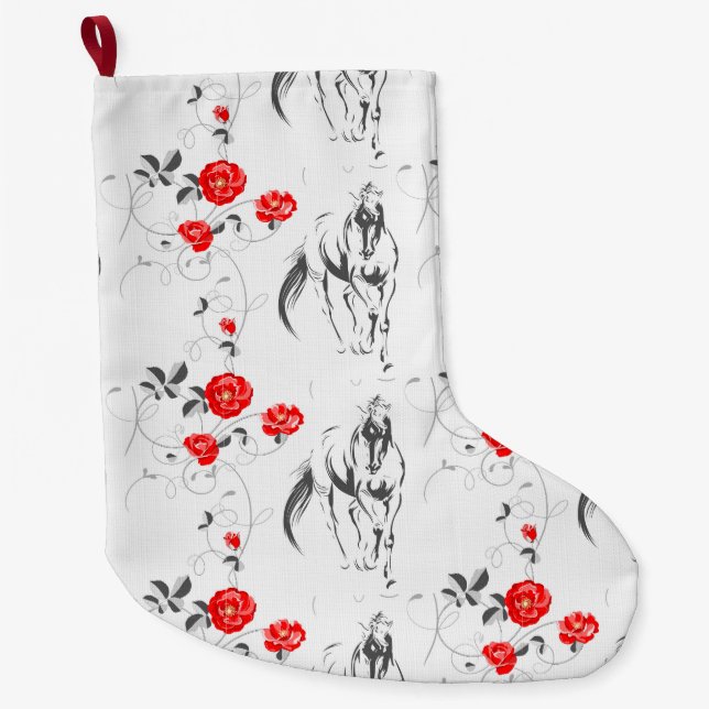 Baroque Horse Stocking Stor Julstrumpa (Framsidan)