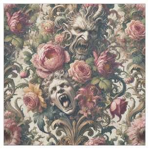 Baroque Hungrig Pains - Gothic Påstående Tile Tyg