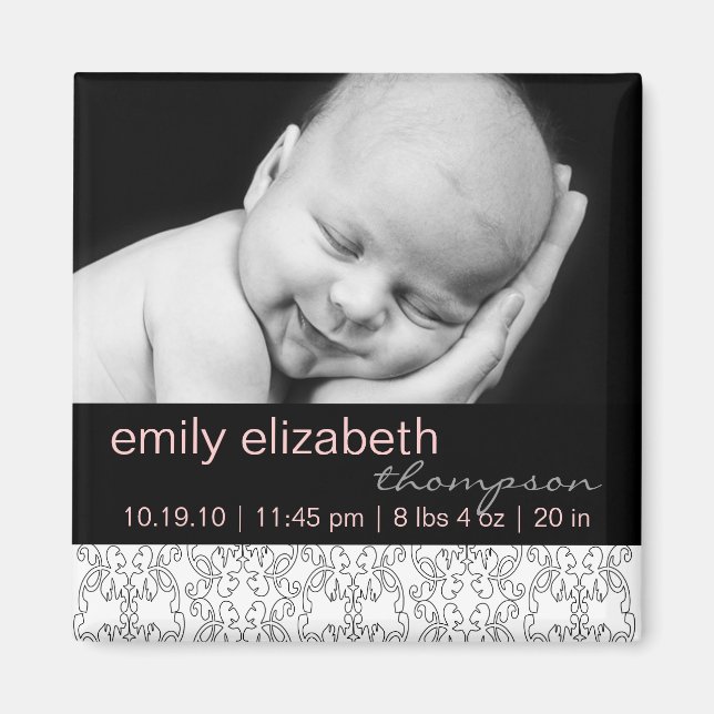 Baroque in White Flicka Photo Magnet (Framsidan)