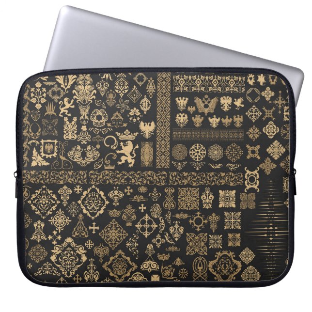 Baroque inslag: mega set mönster. laptop fodral (Framsidan)