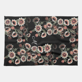 Baroque-Inspired Botanical Soft Pinks and Grönts Kökshandduk