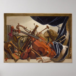 Baroque Instruments, viola da gamba, violin m.m. Poster