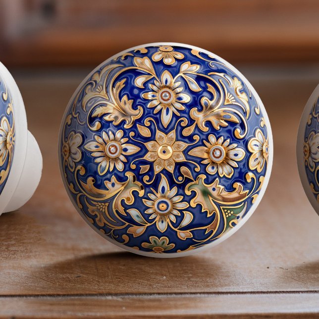 Baroque Majestic Blommigt Ceramic Knob Drag Knopp (Skapare uppladdad)