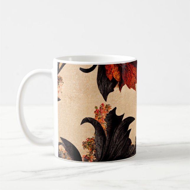 Baroque Maple Leaves Pattern Kaffemugg (Vänster)