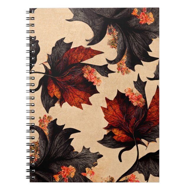 Baroque Maple Löv Mönster Anteckningsbok (Framsidan)