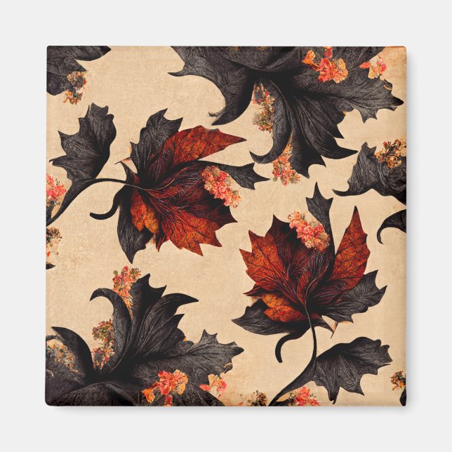 Baroque Maple Löv Mönster Magnet (Framsidan)
