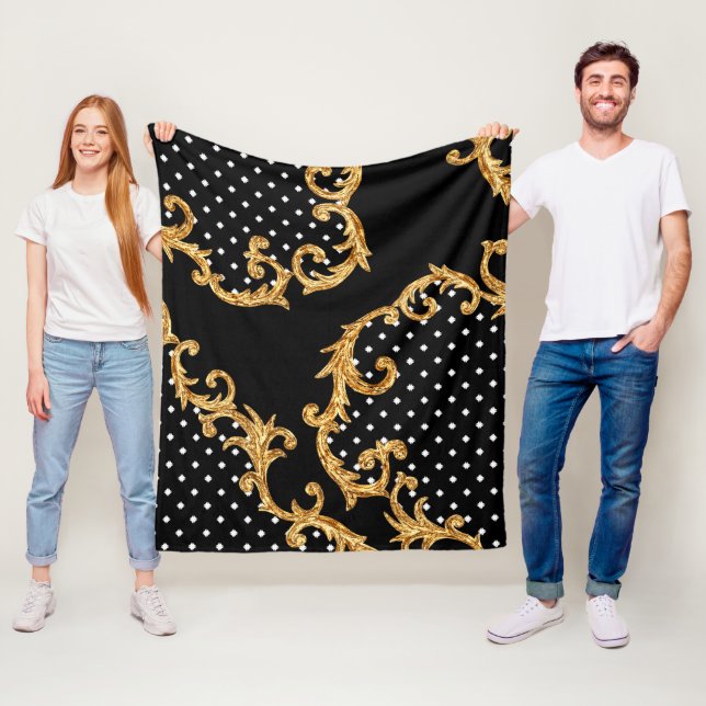 Baroque mönster golden fleece filt (På plats)