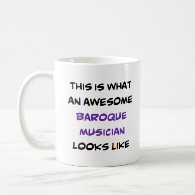 baroque musiker, fantastisk kaffemugg (Vänster)