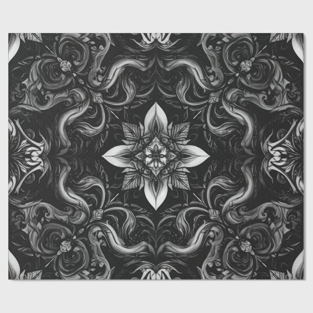 Baroque Noir Wrapping Papper Presentpapper (Platt)