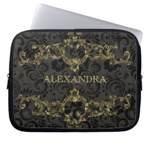 Baroque Ornate Guld Mönster-valfritt monogram Laptop Fodral