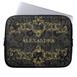 Baroque Ornate Guld Mönster-valfritt monogram Laptop Fodral