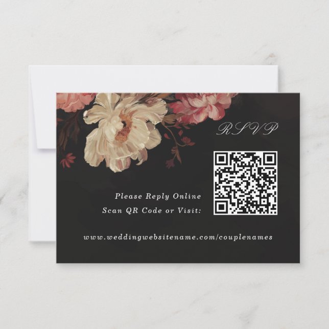 Baroque Painting Blommigt Online QR-kod OSA Kort (Framsida)